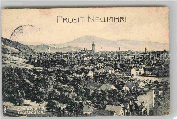 Glueckwunsch Neujahrswünsche Freiburg Panorama Münst