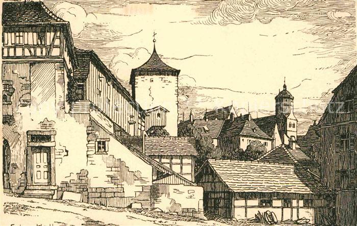 Hall Schwaben Teilansicht Zeichnung