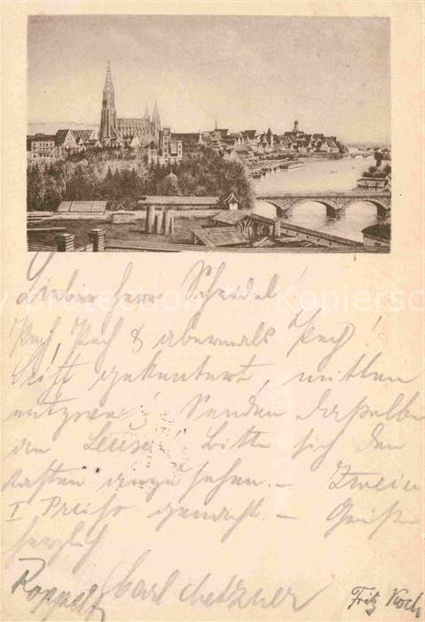 Ulm Donau Stadtblick mit Muenster