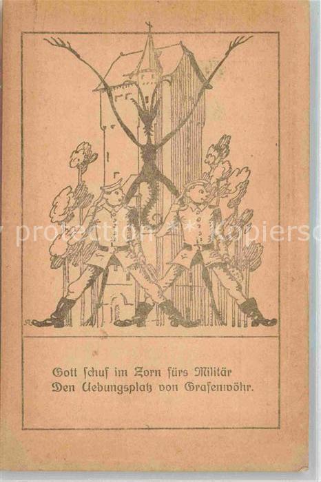 Grafenwoehr Truppenuebungsplatz Wasserturm Karikatur