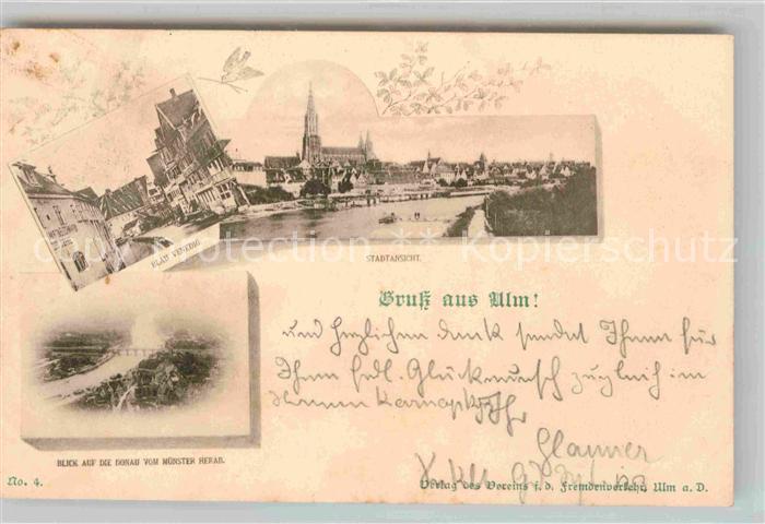 Ulm Donau Blau Venedig Stadtblick Donaupartie Muenster