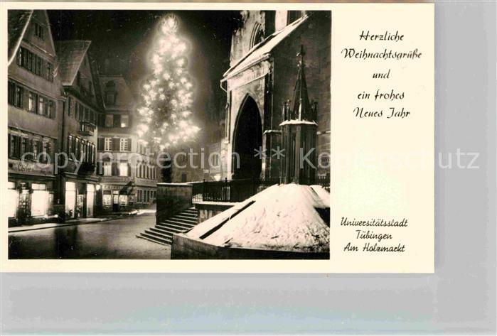Glueckwunsch Tuebingen Holzmarkt Weihnachten Schnee