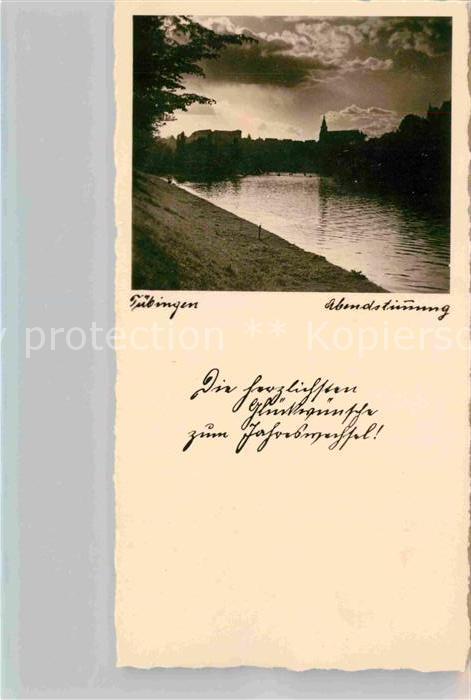 Glueckwunsch Tuebingen Abendstimmung Neujahrswunsch