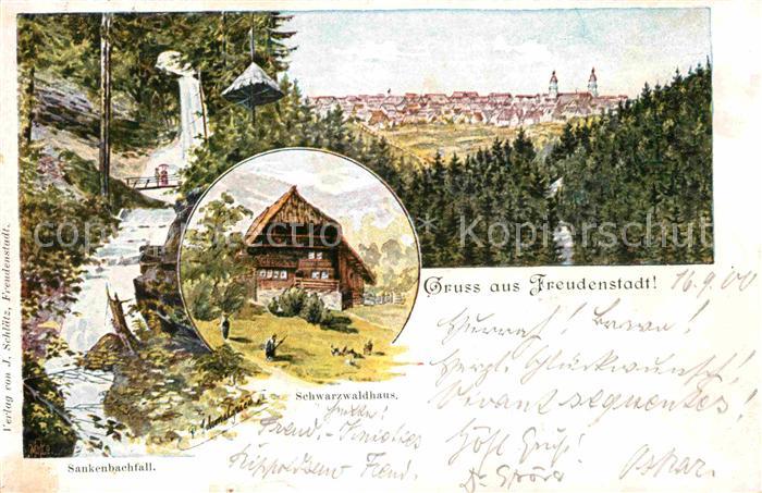 FREUDENSTADT BW Schwarzwaldhaus Sankenbachfall