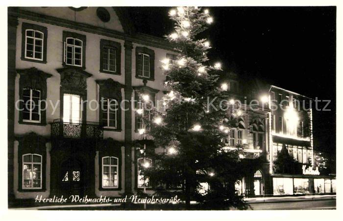 Weihnachten Neujahrsgrüße Nachtaufnahme Offenburg