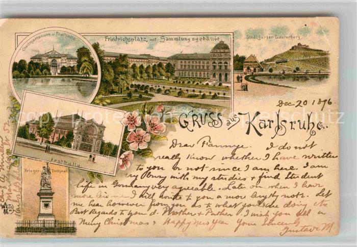 Karlsruhe Baden Friedrichsplatz Sammlungsgebaeude Festhalle Kriegerdenkmal