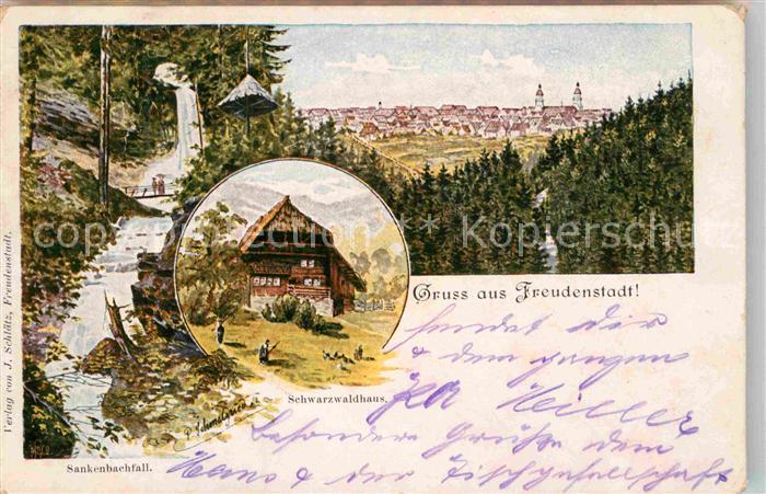 FREUDENSTADT BW Schwarzwaldhaus Sankenbachfall