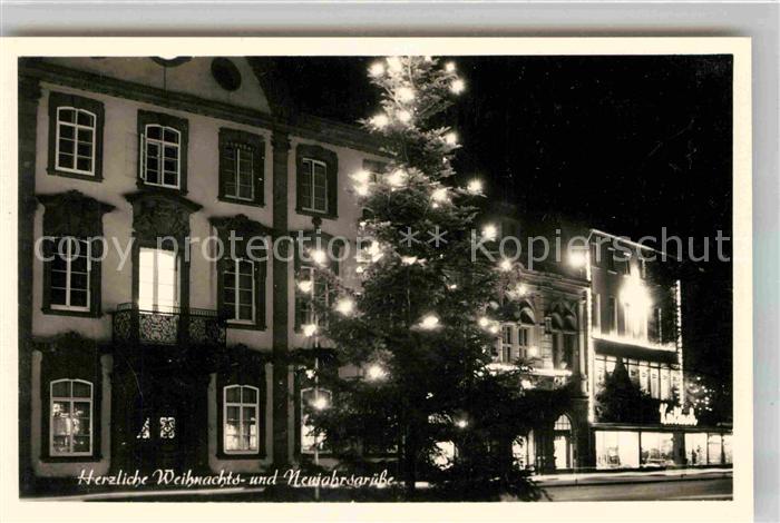 Weihnachten Neujahr Nachtaufnahme Offenburg Weihnachtsbaum