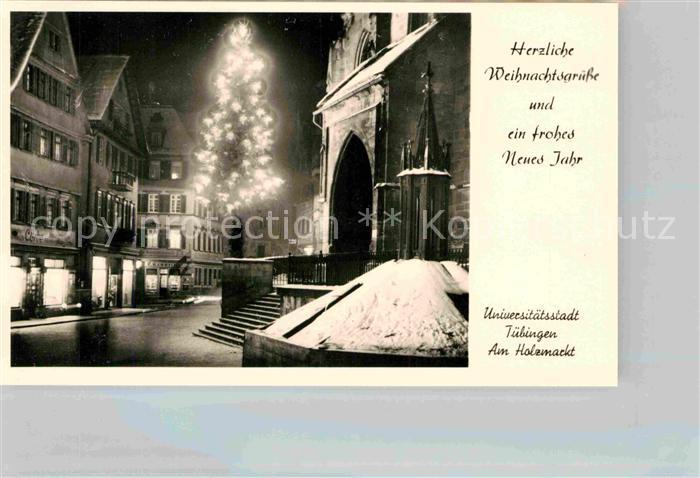 Glueckwunsch Tuebingen Holzmarkt Weihnachts Neujahrsgruesse Winter