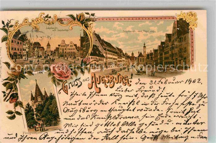 Augsburg Jakoberturm Fuenfgradturm