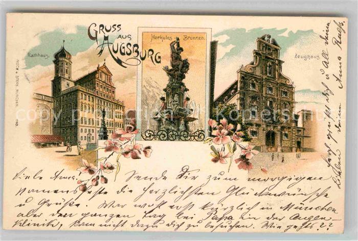 Augsburg Zeughaus Herkules-Brunnen Rathaus