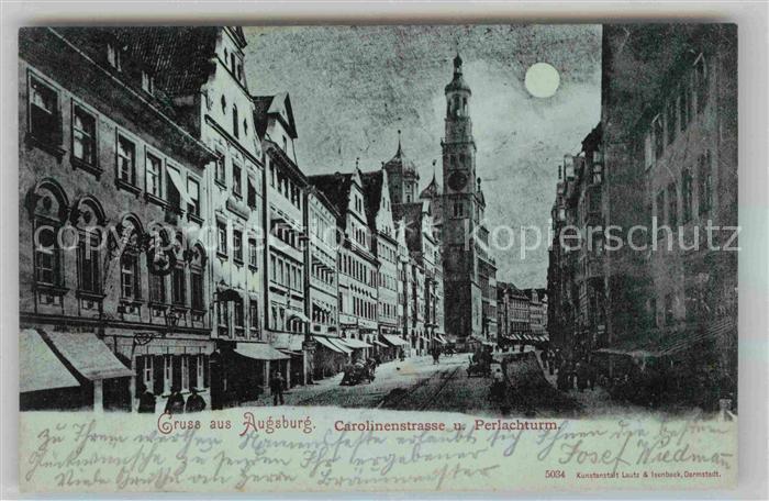 Augsburg Carolinenstrasse Perlachturm