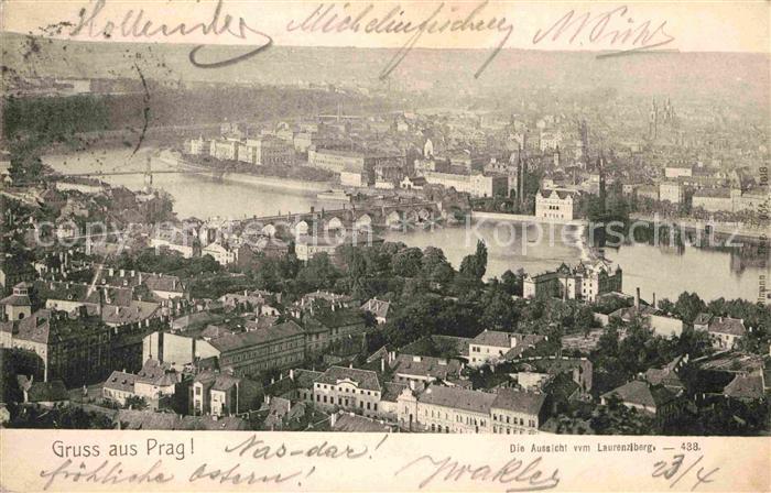 Prag Prahy Prague Aussicht vom Laurenziberg Moldau Bruecke