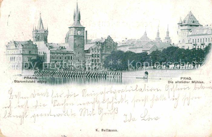 Prag Prahy Prague Staromestske mlyny Altstaedter Muehlen Moldau Altstadt