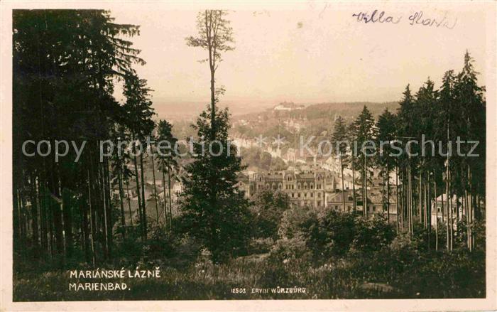Marienbad Tschechien Boehmen Ansicht vom Wald aus