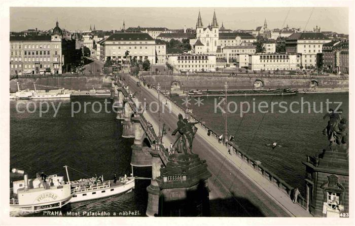 Prag Prahy Prague Most Palackeho a nabrezi Moldau Bruecke