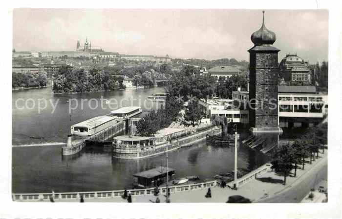 Prag Prahy Prague Manes und Hradcany Moldau Turm Prager Burg