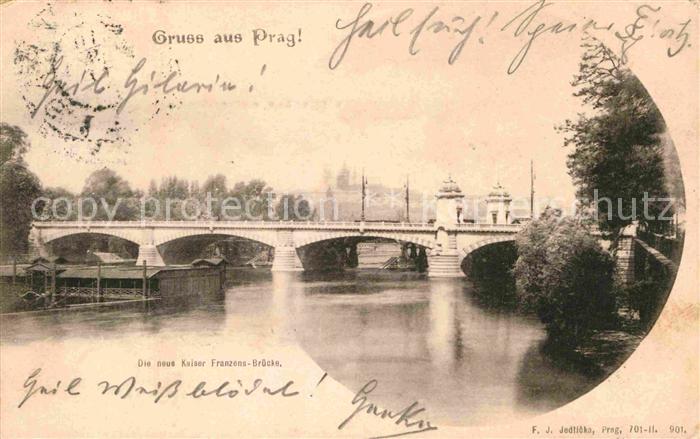 Prag Prahy Prague Neue Kaiser Franzens Bruecke Moldau