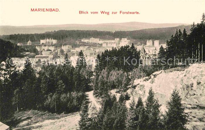 Marienbad Tschechien Boehmen Panorama Blick vom Weg zur Forstwarte
