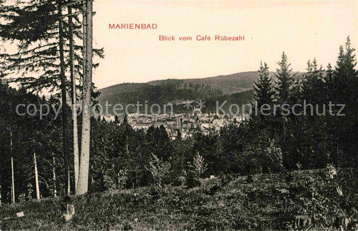 Marienbad Tschechien Boehmen Panorama Blick vom Cafe Ruebezahl