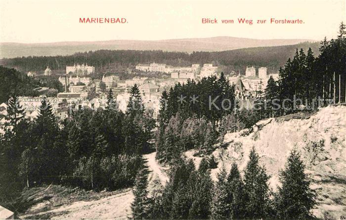 Marienbad Tschechien Boehmen Panorama Blick vom Weg zur Forstwarte