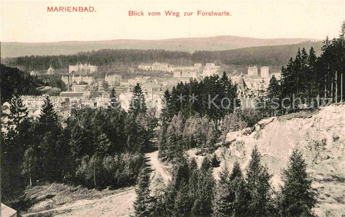 Marienbad Tschechien Boehmen Panorama Blick vom Weg zur Forstwarte