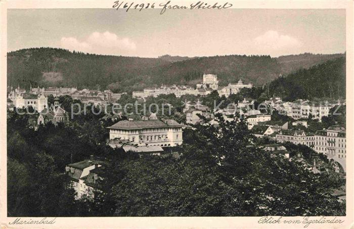 Marienbad Tschechien Boehmen Panorama Blick vom Cafe Egerlaender