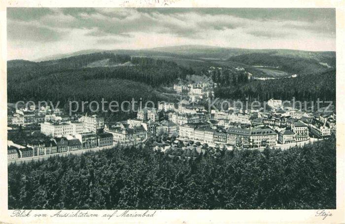 Marienbad Tschechien Boehmen Panorama Blick vom Aussichtsturm