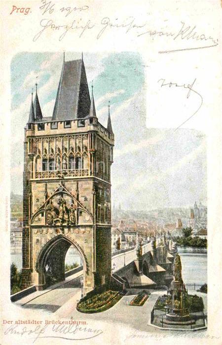 Prag Prahy Prague Altstaedter Brueckenturm