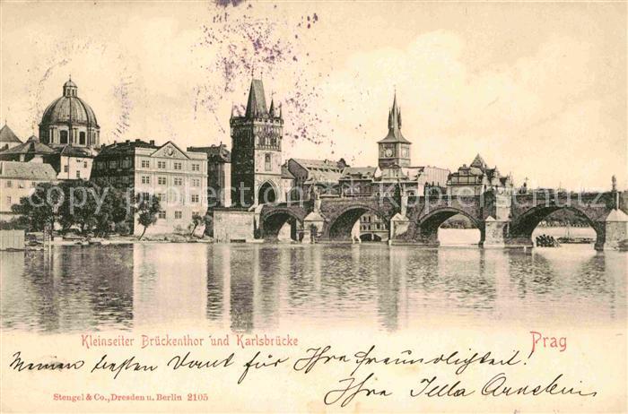 Prag Prahy Prague Kleinseiter Brueckentor Karlsbruecke