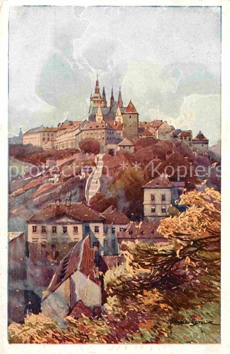 Prag Prahy Prague Schloss Kuenstlerkarte