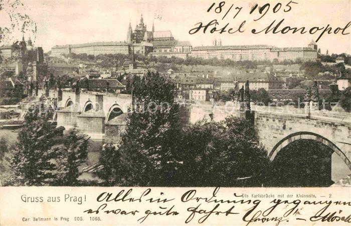 Prag Prahy Prague Karlsbruecke Kleinseite