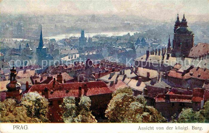 Prag Prahy Prague Panorama Burg