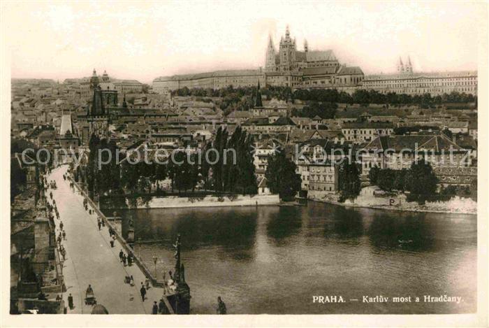 Praha Prahy Prague Karlsbruecke Hradschin