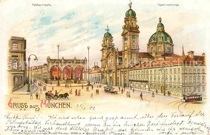 Muenchen Bayern Feldherrenhalle Theatinenkirch