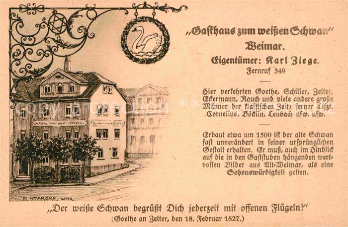 Weimar Thueringen Gasthaus zum weissen Schwan
