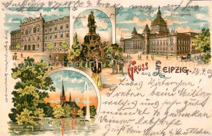 LEIPZIG Sachsen Reichsgericht Lutherkirche Bismarck Denkmal