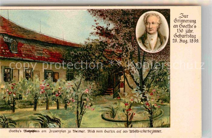 Weimar Thueringen Goethehaus zum 150 Jaehrigen Geburtstag 1899