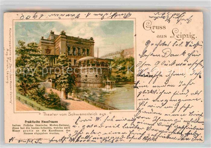 LEIPZIG Sachsen Theater vom Schwanenteich aus gesehen