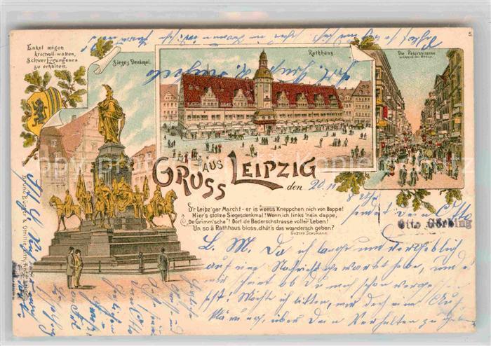 LEIPZIG Sachsen Rathaus Sieges Denkmal