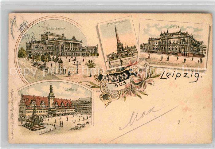 LEIPZIG Sachsen Boerse Neues Theater Mendebrunnen Rathaus