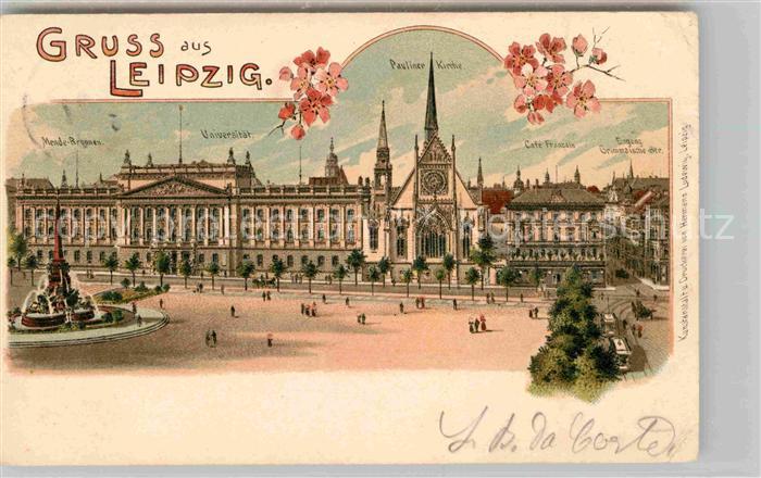 LEIPZIG Sachsen Paulinenkirche Universitaet Mende Brunnen