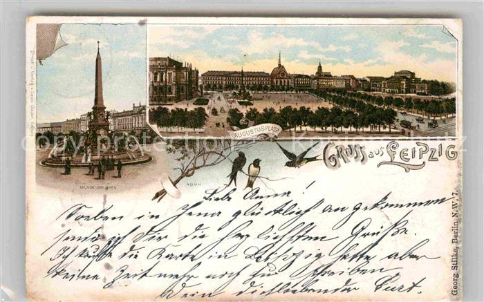 LEIPZIG Sachsen Mende Brunnen Augustusplatz