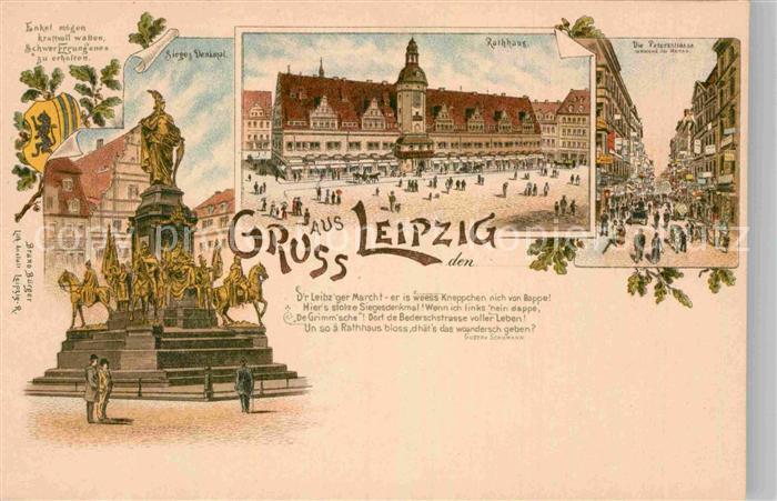 LEIPZIG Sachsen Sieges Denkmal Rathaus Petersstrasse