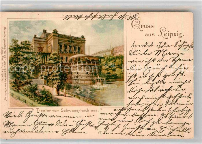 LEIPZIG Sachsen Theater vom Schwanenteich aus
