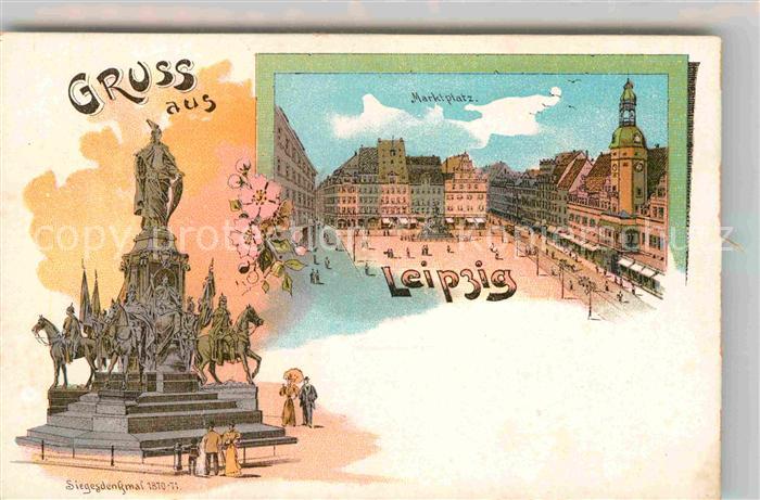 LEIPZIG Sachsen Marktplatz Sieges Denkmal