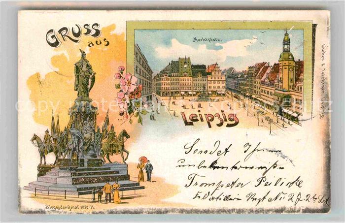 LEIPZIG Sachsen Marktplatz Sieges Denkmal