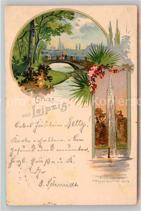 LEIPZIG Sachsen Bruecke Brunnen