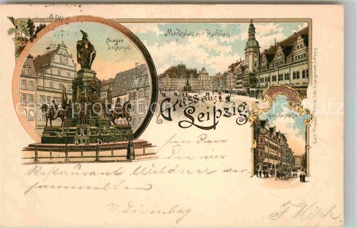 LEIPZIG Sachsen Marktplatz Rathaus Sieges Denkmal