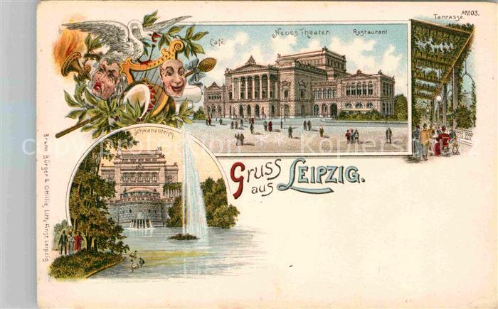 LEIPZIG Sachsen Neues Theater Restaurant Terrasse Schwanenteich